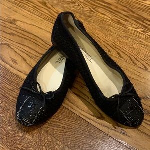 Chanel Tweed Ballet Flats